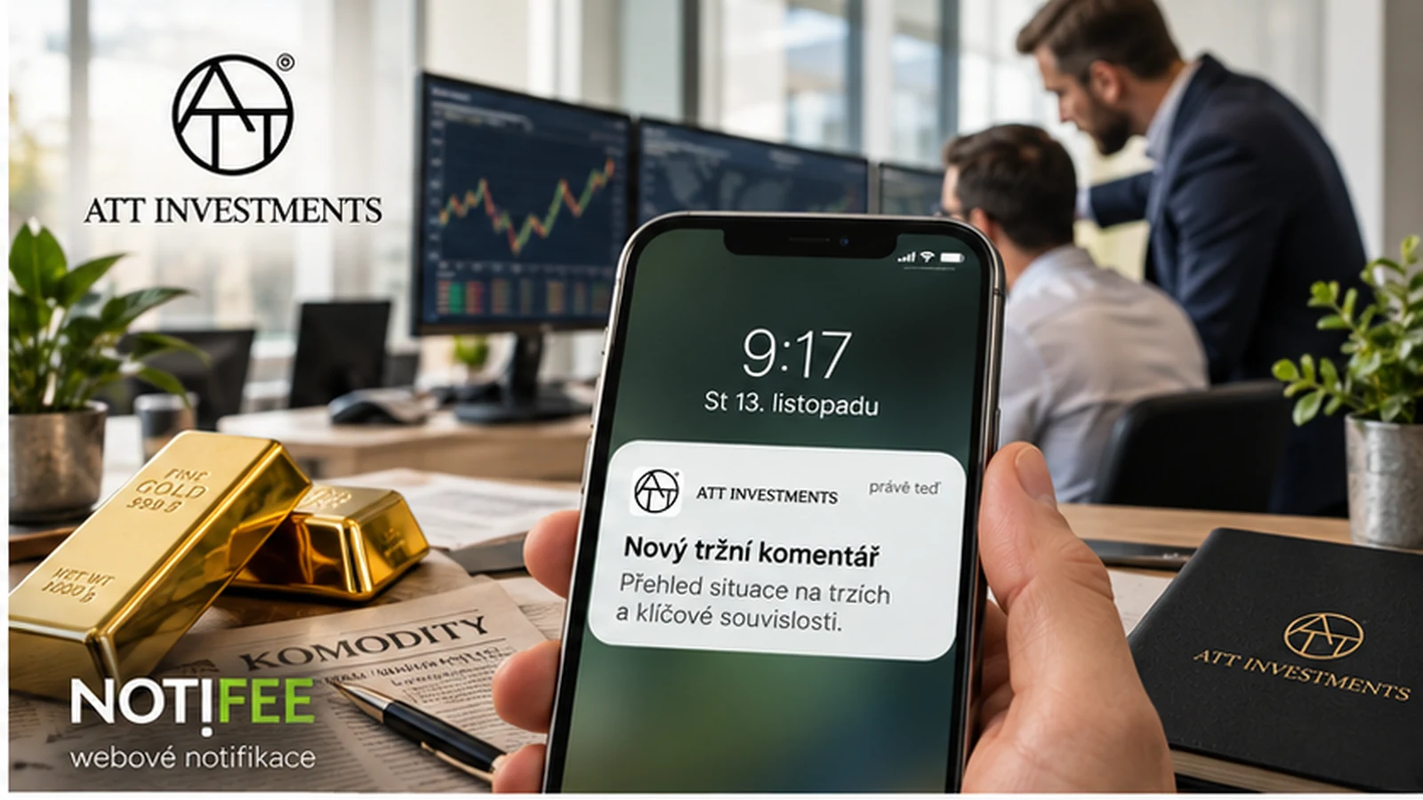 ATT Investments, komoditné trhy a telefón s oznámením o novom komentári