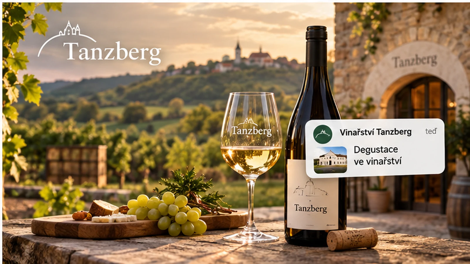 Vinárstvo Tanzberg, vinice a telefón s ochutnávkou